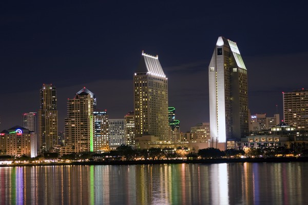 San Diego Bay At Night