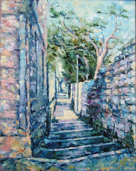 A few stairs down