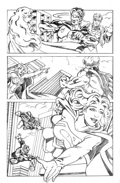 Green Lantern/Superboy Crossover pencil 2