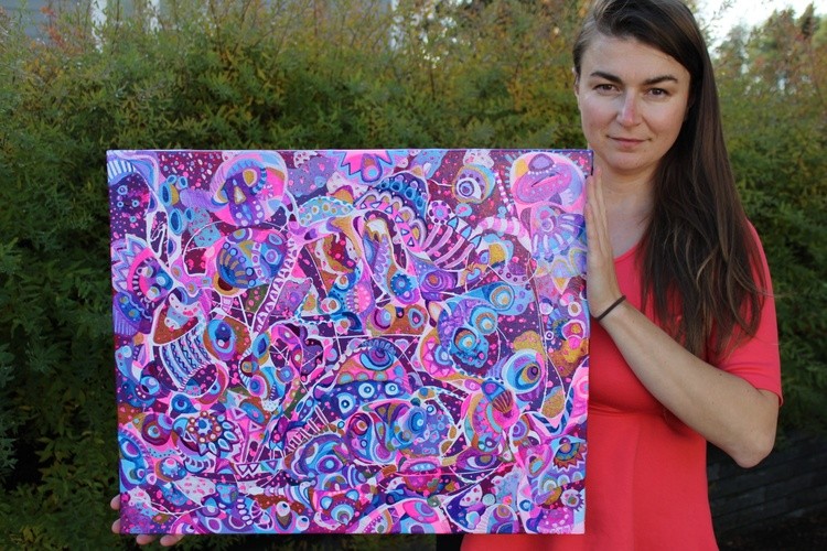 This is me with my art :)
