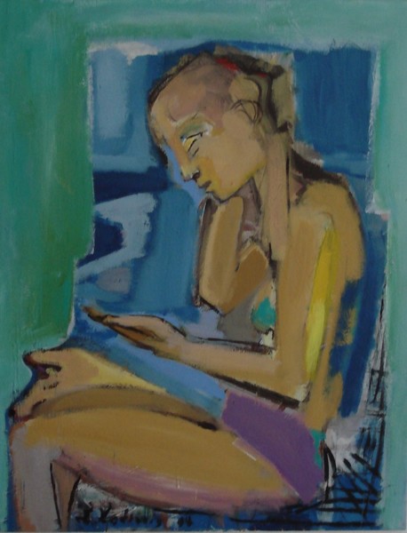 Girl looking on her hand