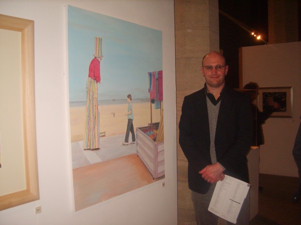 With my Candy-Striped Clown painting
