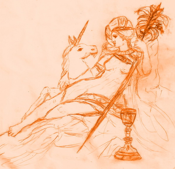 Renaissance Lady with her Unicorn