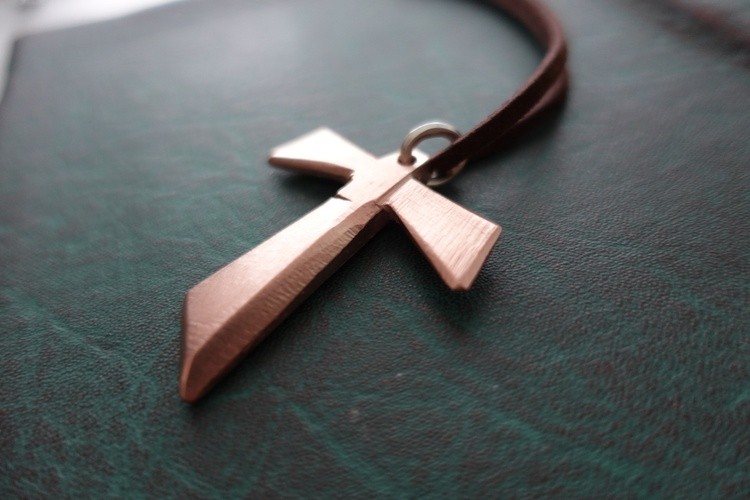 Tau cross  Copper Contemporary Design Cross Gomolka Art (sold)
