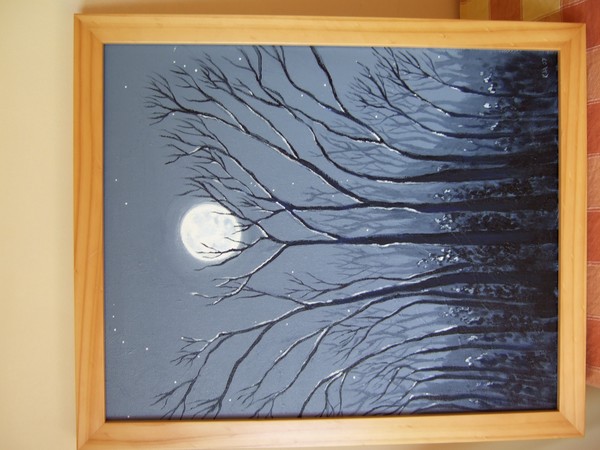 trees in the moonlight