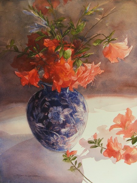 Azaleas and Blue China