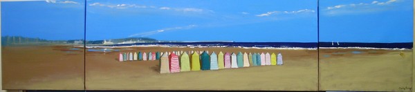 tríptico sobre las casetas de la playa