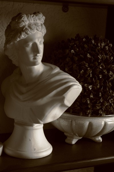 Sepia Still life with Grecian bust
