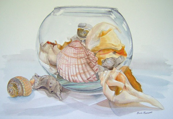 Seashells in a bowl