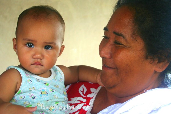 A Mother and Infant in Bora Bora