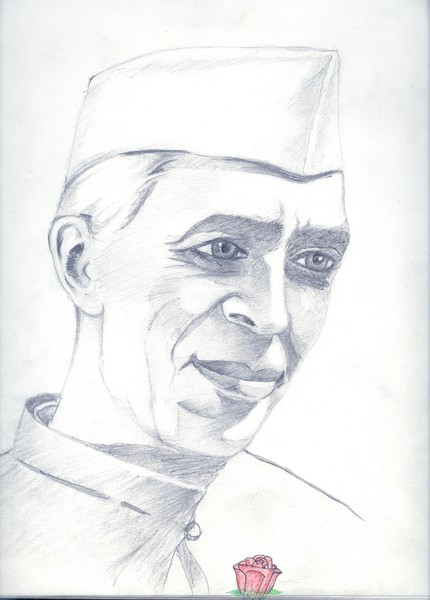 Amazing Pencil Sketch Of Pt Jawaharlal Nehru Ji  DesiPainterscom