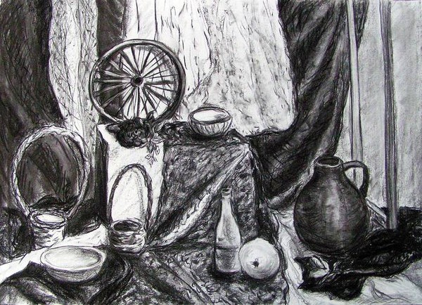 Still life with a wheel