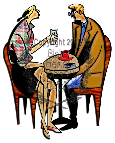 Couple having a light meal.