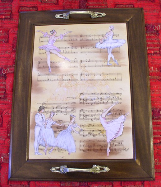 hand painted porcelain tray with dancers