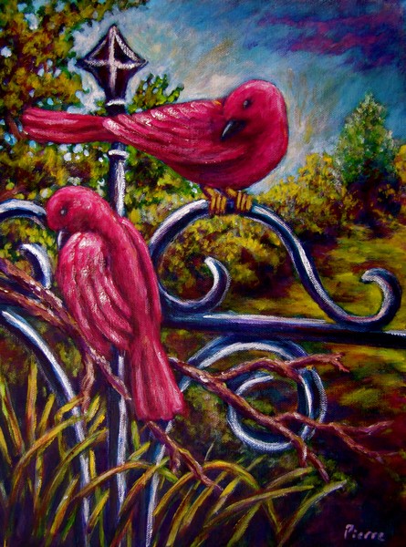 Couple of Cardinals 12X16