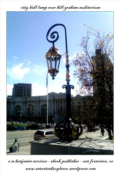 city hall lamp over bill graham auditorium