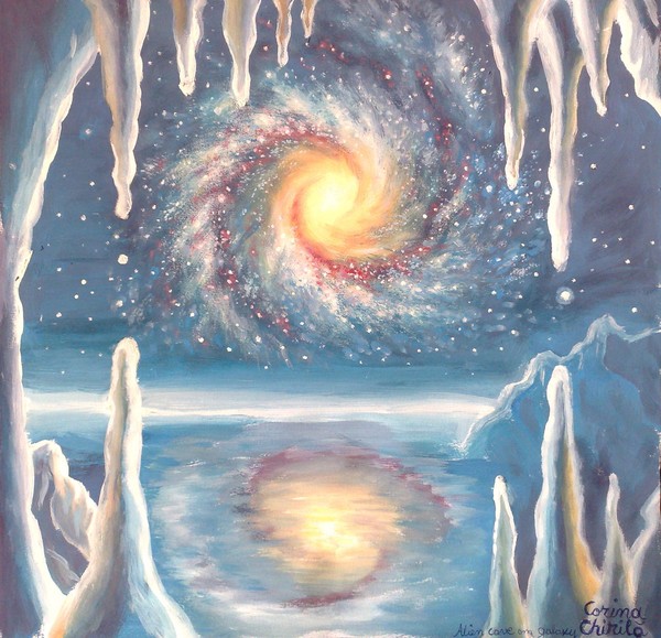 Galaxy and alien cave