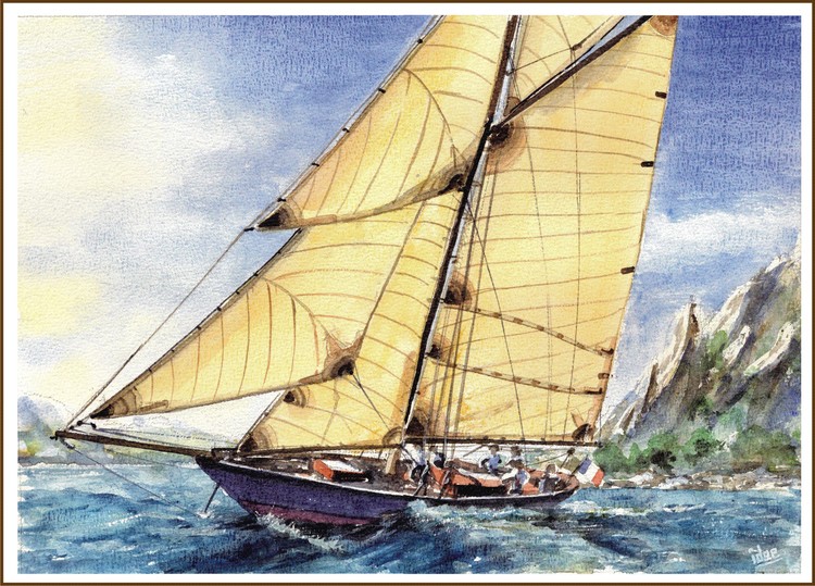The gaff-rigged cutter Pen Duick