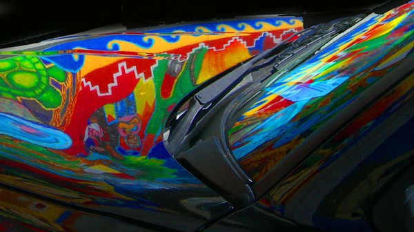 reflection in a windshield