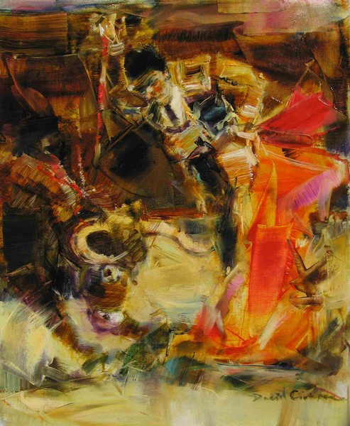 Corrida de toros  50 x 40 cm oil on linen