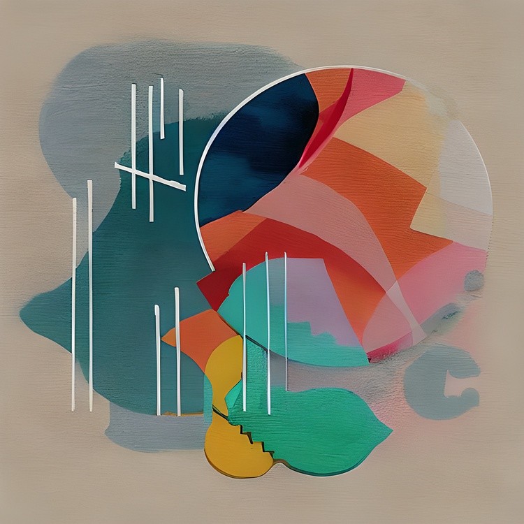 Retro abstract minimalist painting