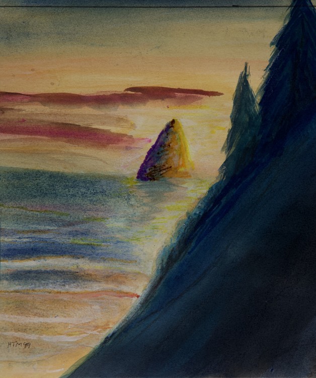 Haystack At Sunset