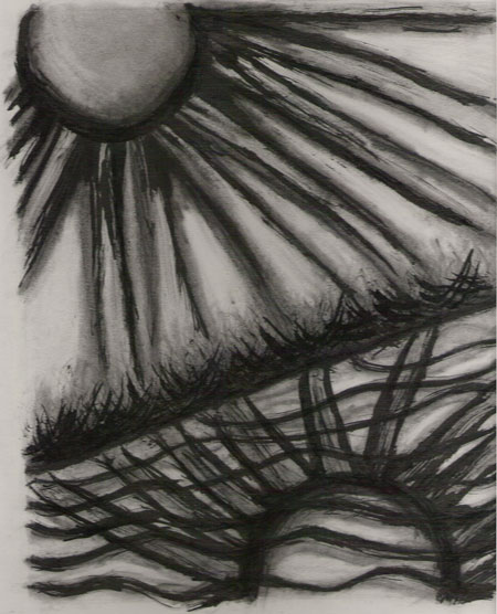 reflected sun