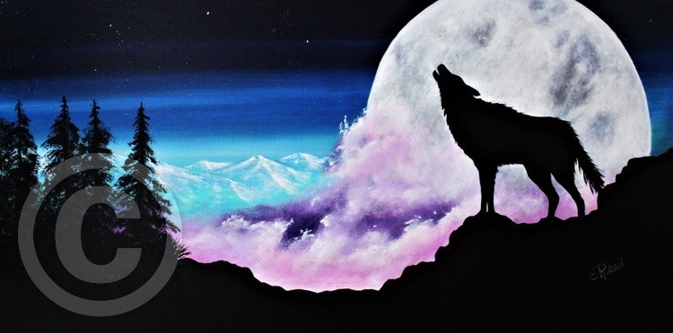 wolf sunset