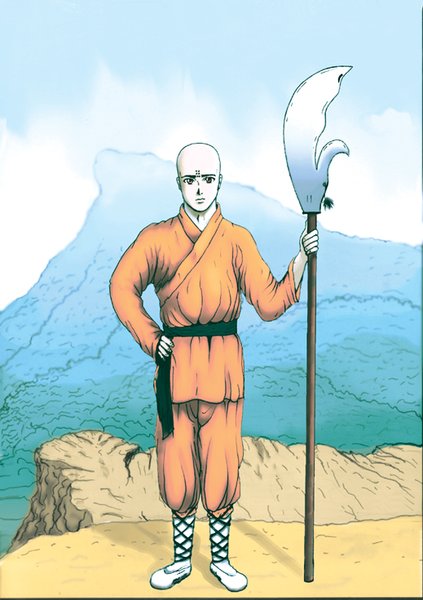 monk and mountain