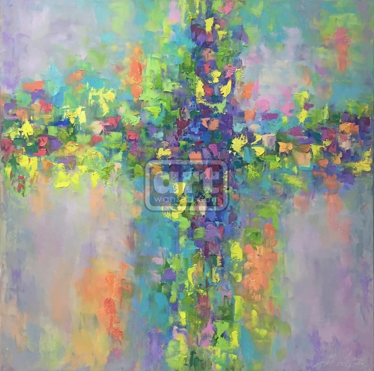painting *Emerald the ocean* oil on canvas 80x80cm