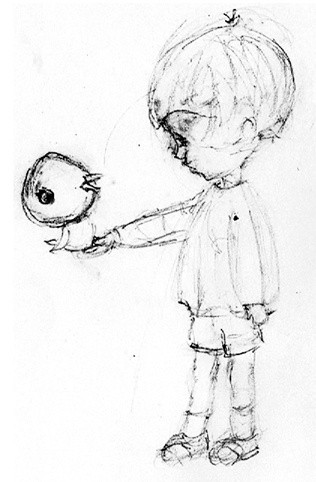 Kids Book Bird+Kid Sketch