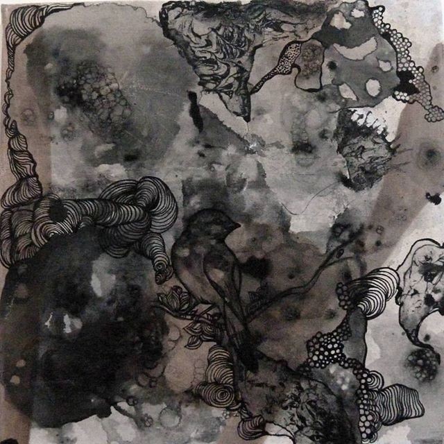 ART GLUE GOUACHE BLACK BIRT SPLASH CONFUSING CAVE LONELY purpose water soap