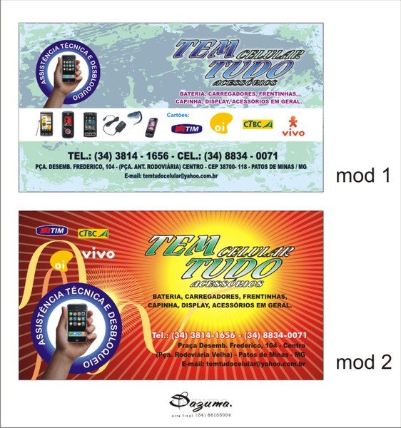 Cartões Tem tudo celular