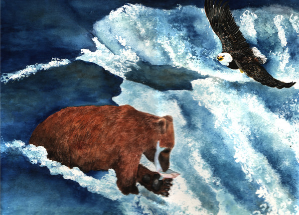 bear and eagle