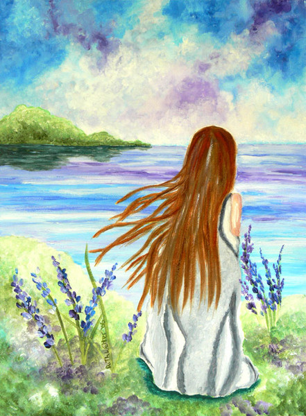 Ocean View Impressionist Watercolor On Canvas