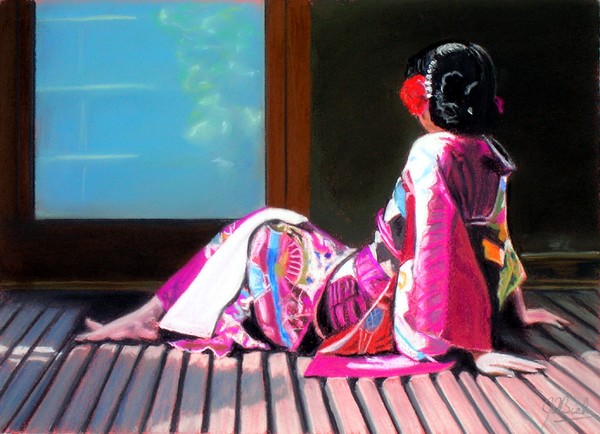 Purple Kimono, caught in the Light
