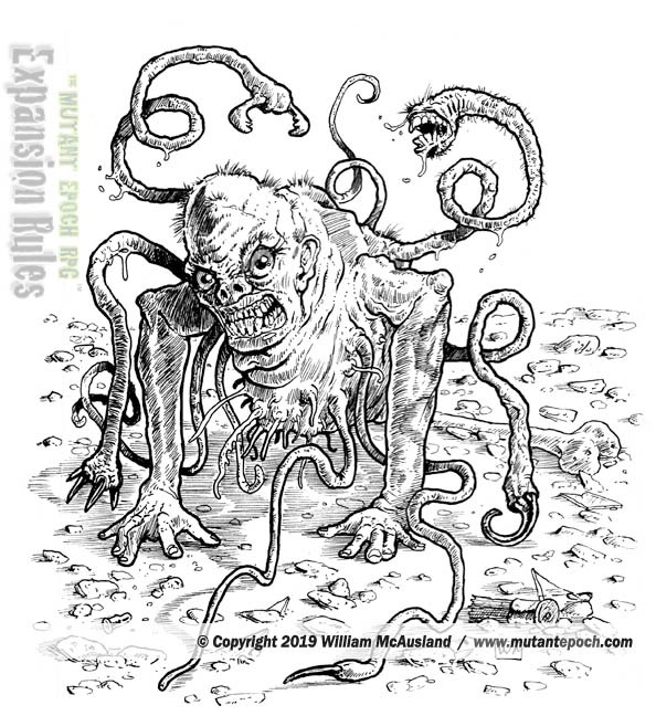 parasite with chest-frill, tall-headed