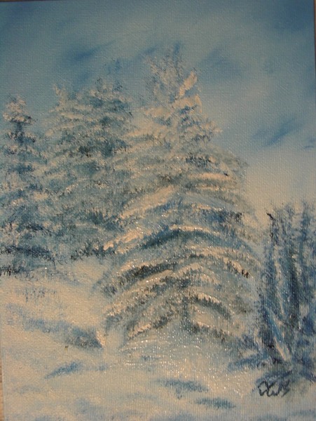 Blue Winter Series 4 - Outside my door SOLD