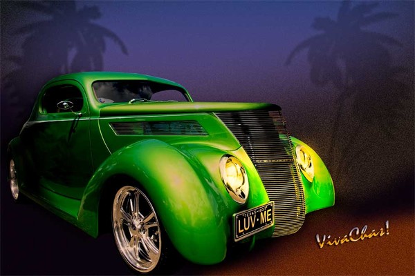 Green 37 Ford Hot Rod