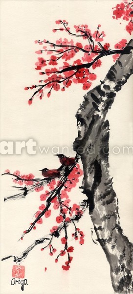Plum Blossom. Scroll.