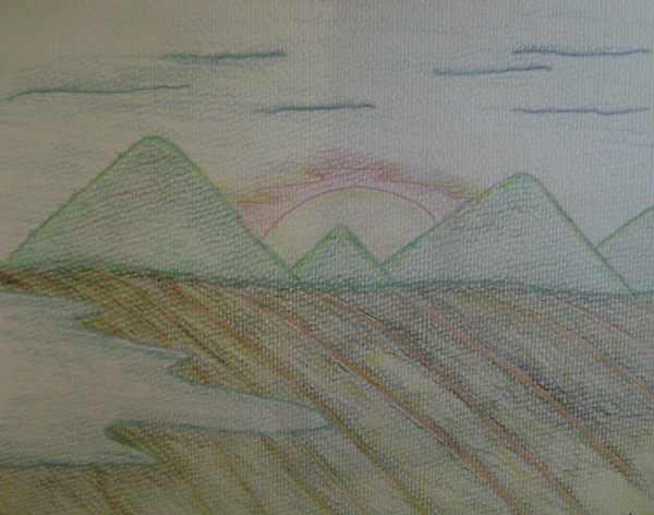 Sun Setting On Mountains
