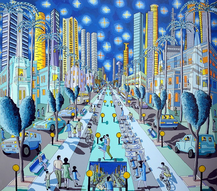 Monochromatic paintings The meaning of the color blue on  Raphael perez artworks 