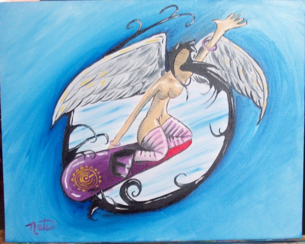 snowboarding angel