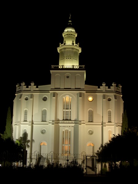 St George Temple at night