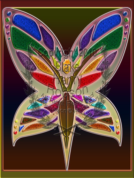 Woman Butterfly Rainbow Fire