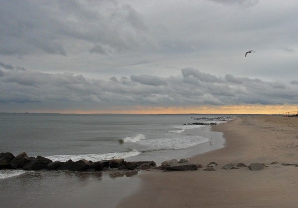 Coney Island Beach Waves & Clouds