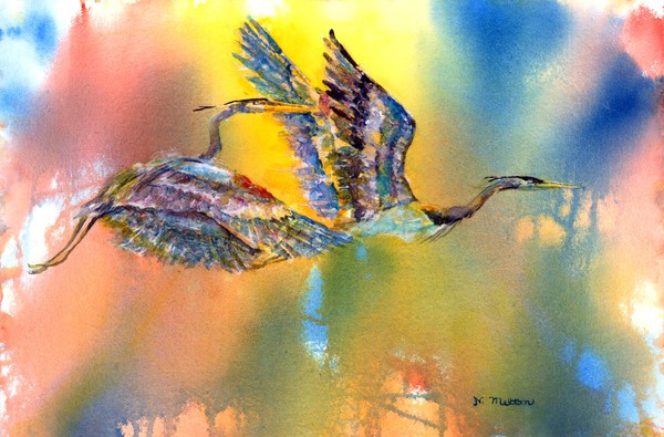 Herons Flying