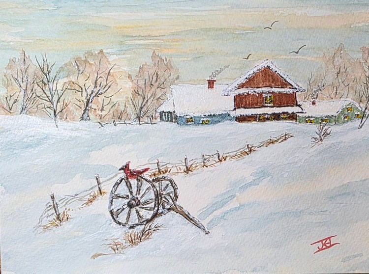 WINTER WONDER LAND, WATERCOLOR