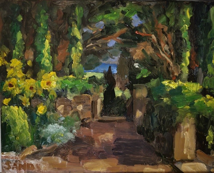 Into the garden 12in×9in