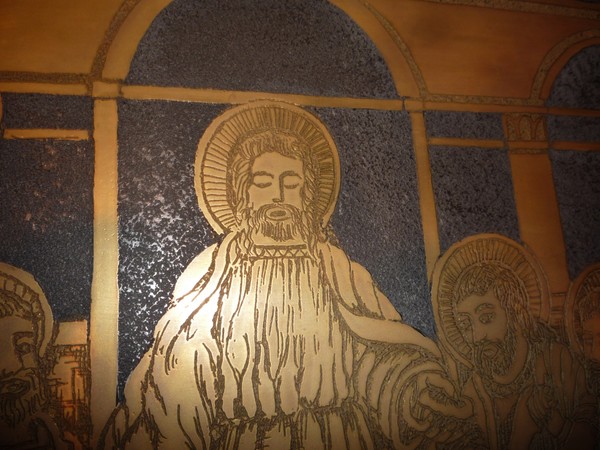 THE LAST SUPPER picture by BRUBER Bruno glass gold